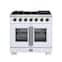 Forno Appliances - Capriasca 5.36 Cu. Ft. Freestanding Gas Convection Range with French Doors and Rotisserie Air Fryer - White