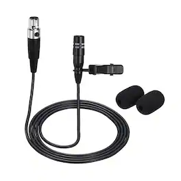 Unique Bargains - Lavalier Lapel Microphone Mini XLR 3 Pin TA3F Plug Condenser Collar Mic 1m Wired Unidirectional for Presenters - Black
