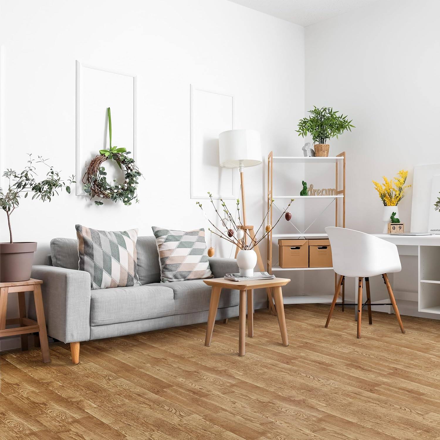 Angle. Sorbus - Sorbus Interlocking Floor Mat - Pine Wood Print - 12 Pcs - 24x24 - Pine.