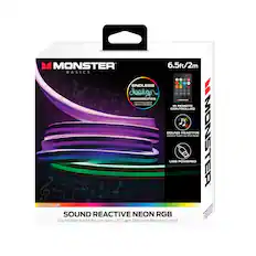 - MONSTER 6.5ft/2m BASICS
- ENDLESS POSSIBILITIES
- IR REMOTE CONTROLLED
- SOUND REACTIVE colors flash to the beat
- USB POWERED
- MULTICOLOR
- SOUND REACTIVE NEON RGB
- Sound Reactive Multicolor Neon LED Light Strip with Remote Control