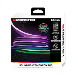 Monster - Flexible Sound Reactive 6.5 ft. Color-Changing USB LED Light Strip, USB Powered - Multicolor