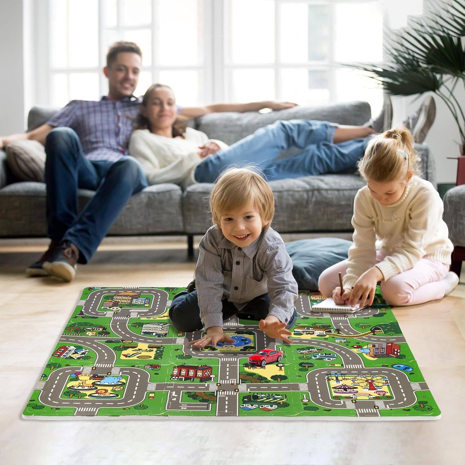 Sorbus Traffic Play mat Puzzle Foam Interlocking Tiles – Kids Road