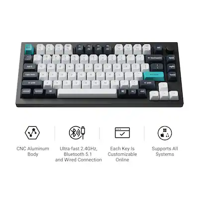 Keychron Q1 Max 75% Full Metal Wireless Mechanical Keyboard with Keychron Q1 Max 75% Full Metal Wireless Mechanical Keyboard with