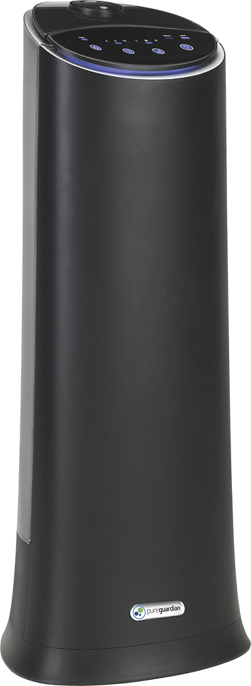 Angle View: PureGuardian - 1.5 Gal. Ultrasonic Cool Mist Humidifier - Onyx black
