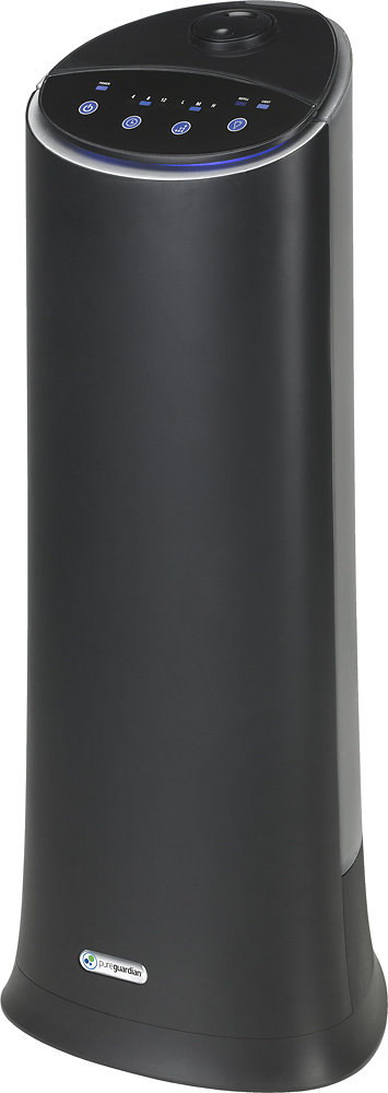 Left View: PureGuardian - 1.5 Gal. Ultrasonic Cool Mist Humidifier - Onyx black