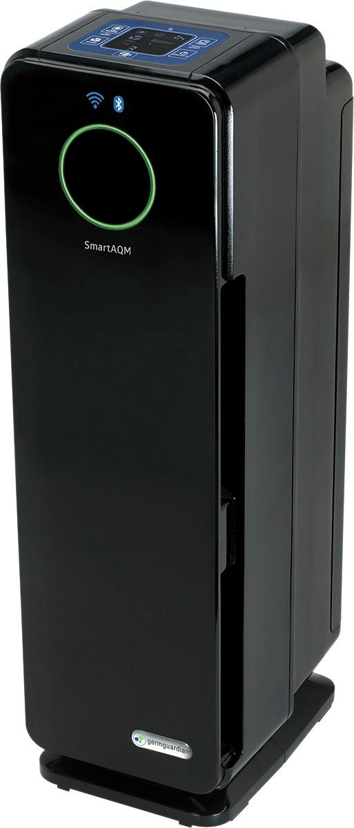 Left View: GermGuardian - WiFi Smart 4-in-1 True HEPA Air Purifier with SmartAQM™ - Black Onyx