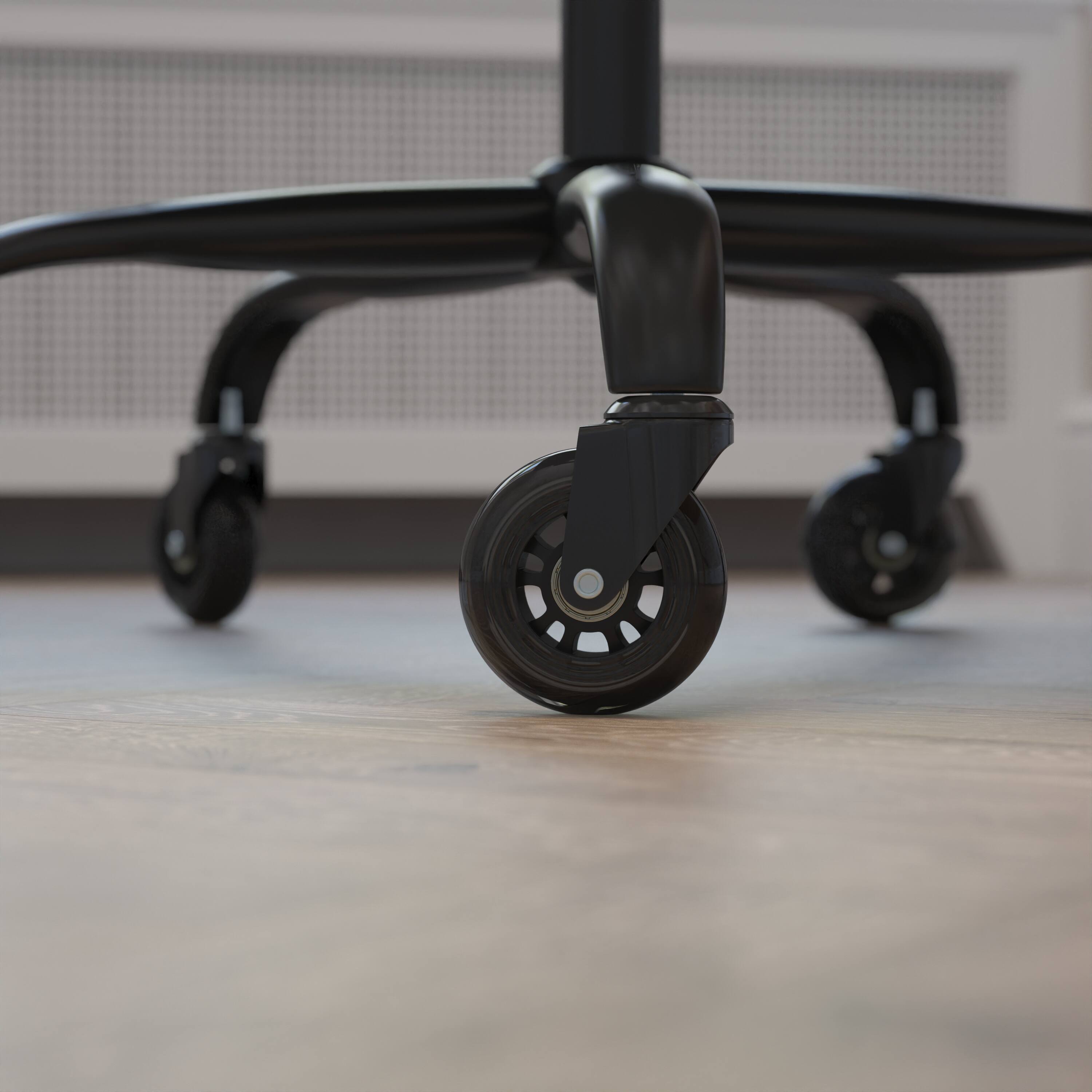 Alt View 1. Flash Furniture - Waylon Transparent Polyurethane Replacement Rolling Wheels for Gaming and Office Chairs Suitable for Hardwood Floors & C - Black.