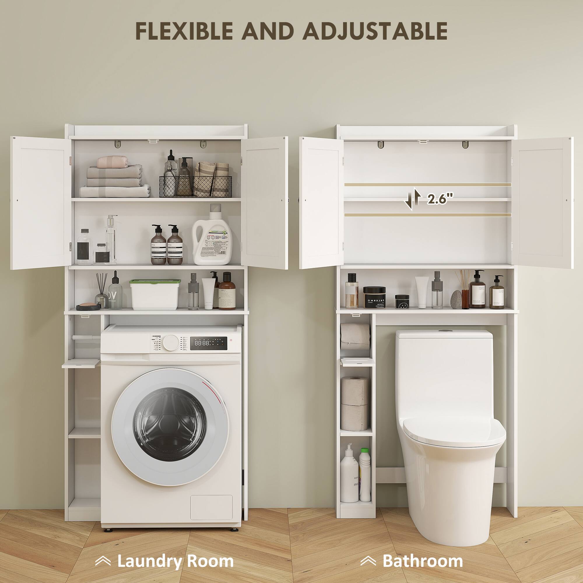 FLEXIBLE AND ADJUSTABLE 2.6" Laundry Room Bathroom