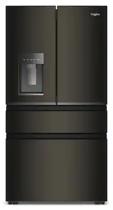 Whirlpool - 22 Cu. Ft. 4-Door French Door Counter-Depth Refrigerator - Black Stainless Steel