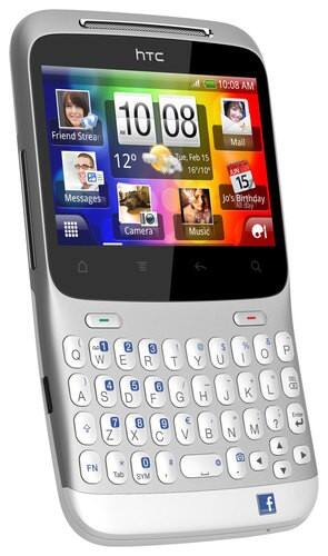 Front Standard. HTC - Status A810A Cell Phone (Unlocked) - Silver.