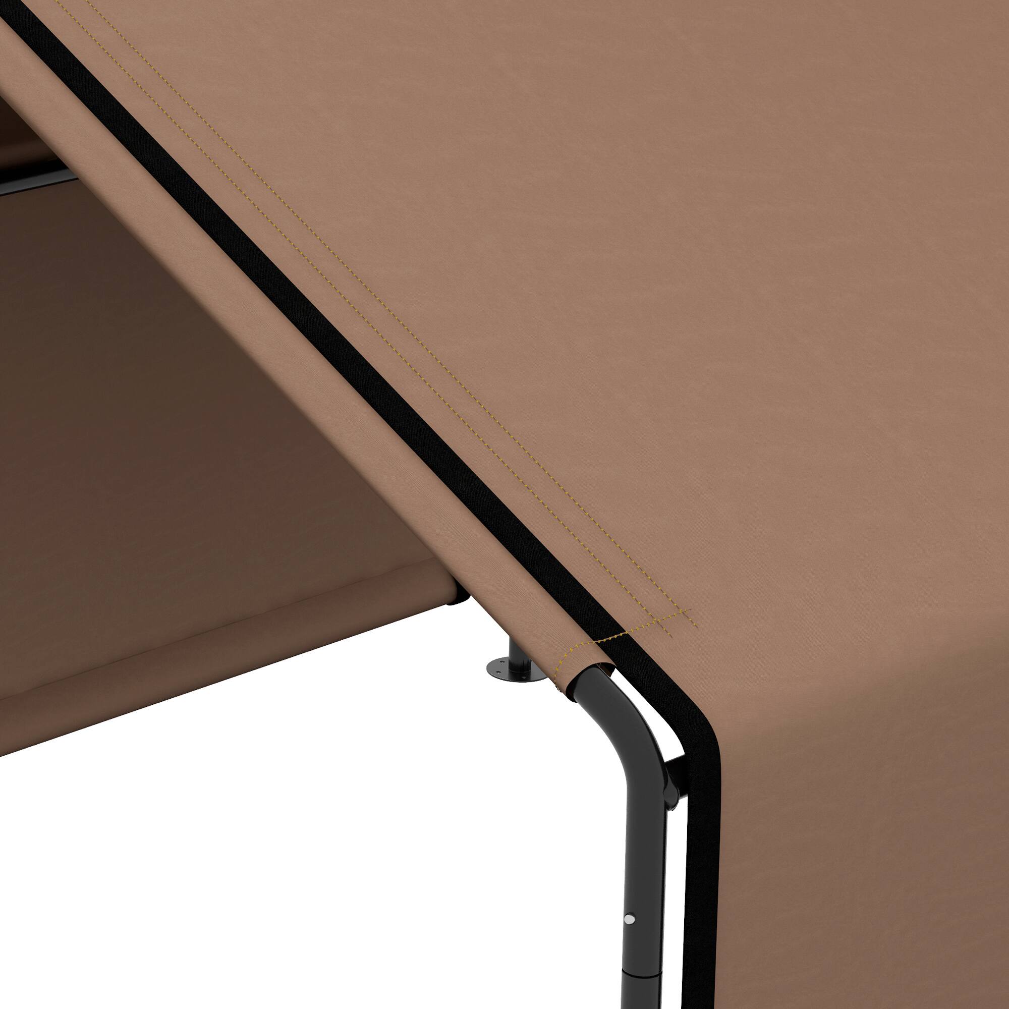 Angle. APRILSOUL - Dog Shade Shelter Portable Pet Tent Water Resistant Dog House for Shade Protection Outdoor Garden Patio Backyard Brown.