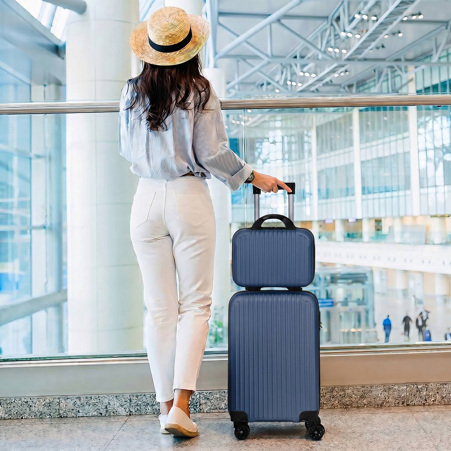 Alt View 5. Oumilen - Mystery Box-20 & 14 in Carry On Luggage Fashion Suitcase with Spinner Wheels - Multicolor.