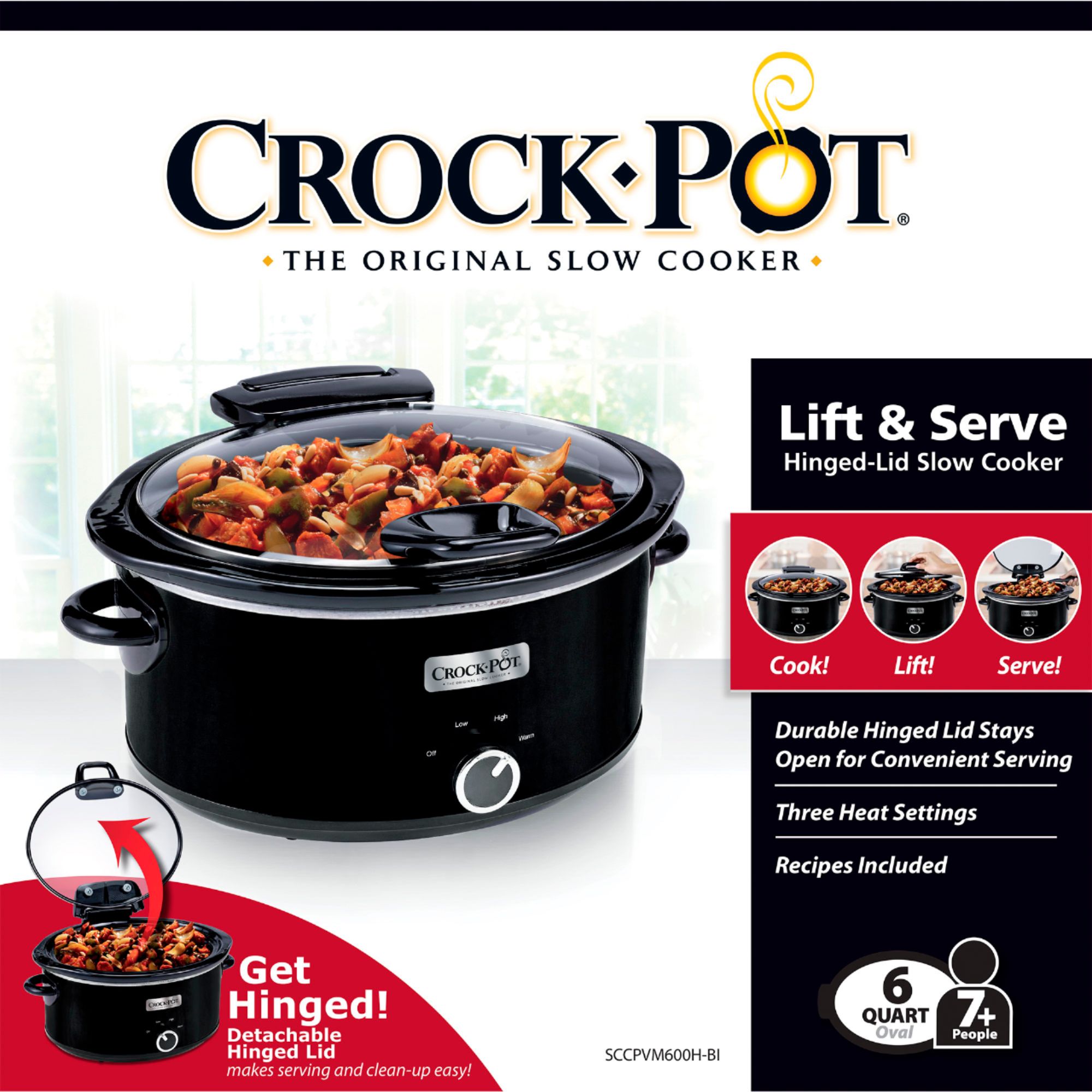 Best Buy: Crock-Pot 6qt Slow Cooker Black SCCPVM600H-BI
