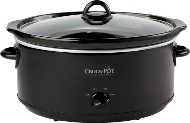 Angle. Crockpot - Crock-Pot 8-Quart Oval Manual Slow Cooker, Black - Black.