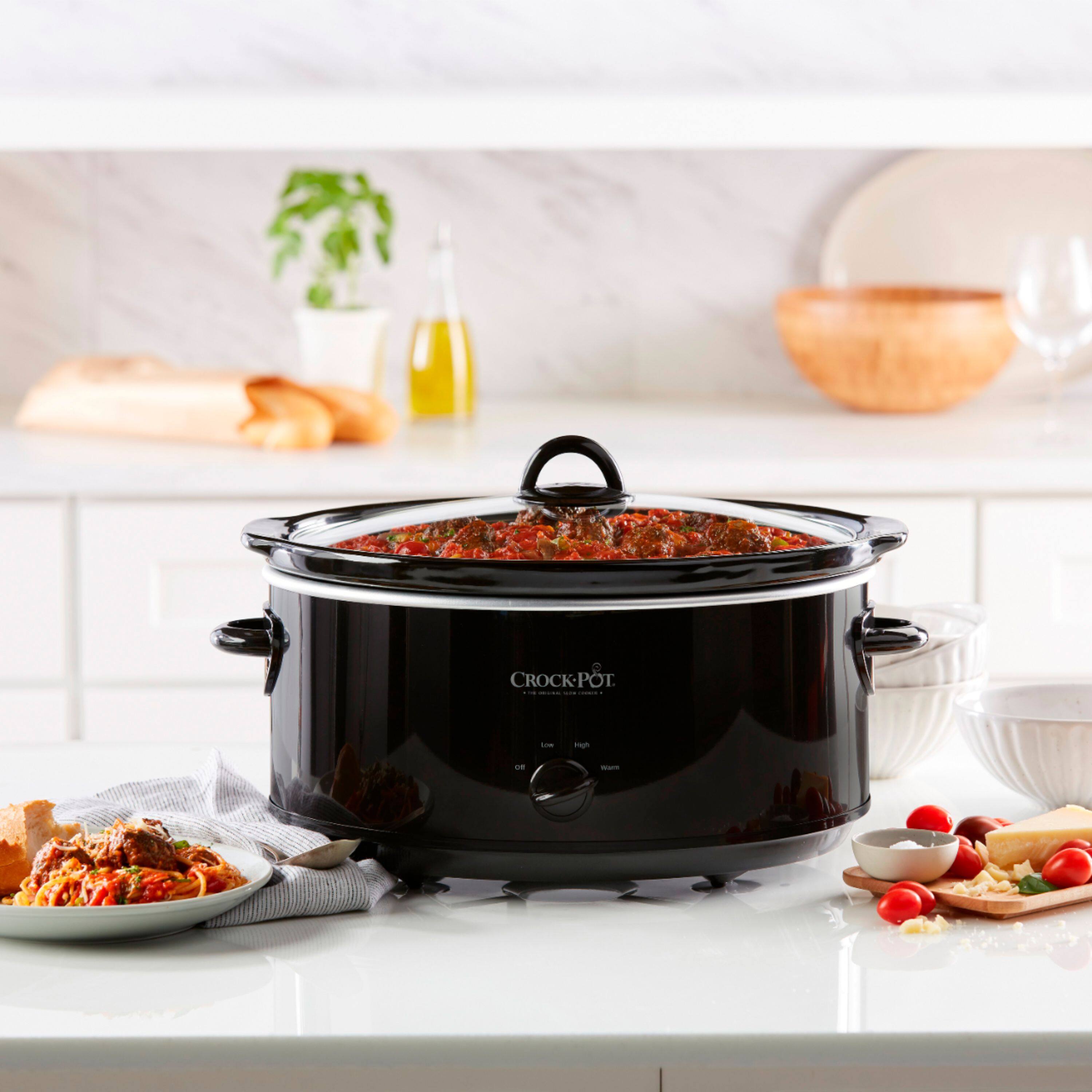 Alt View 13. Crockpot - Crock-Pot 8-Quart Oval Manual Slow Cooker, Black - Black.