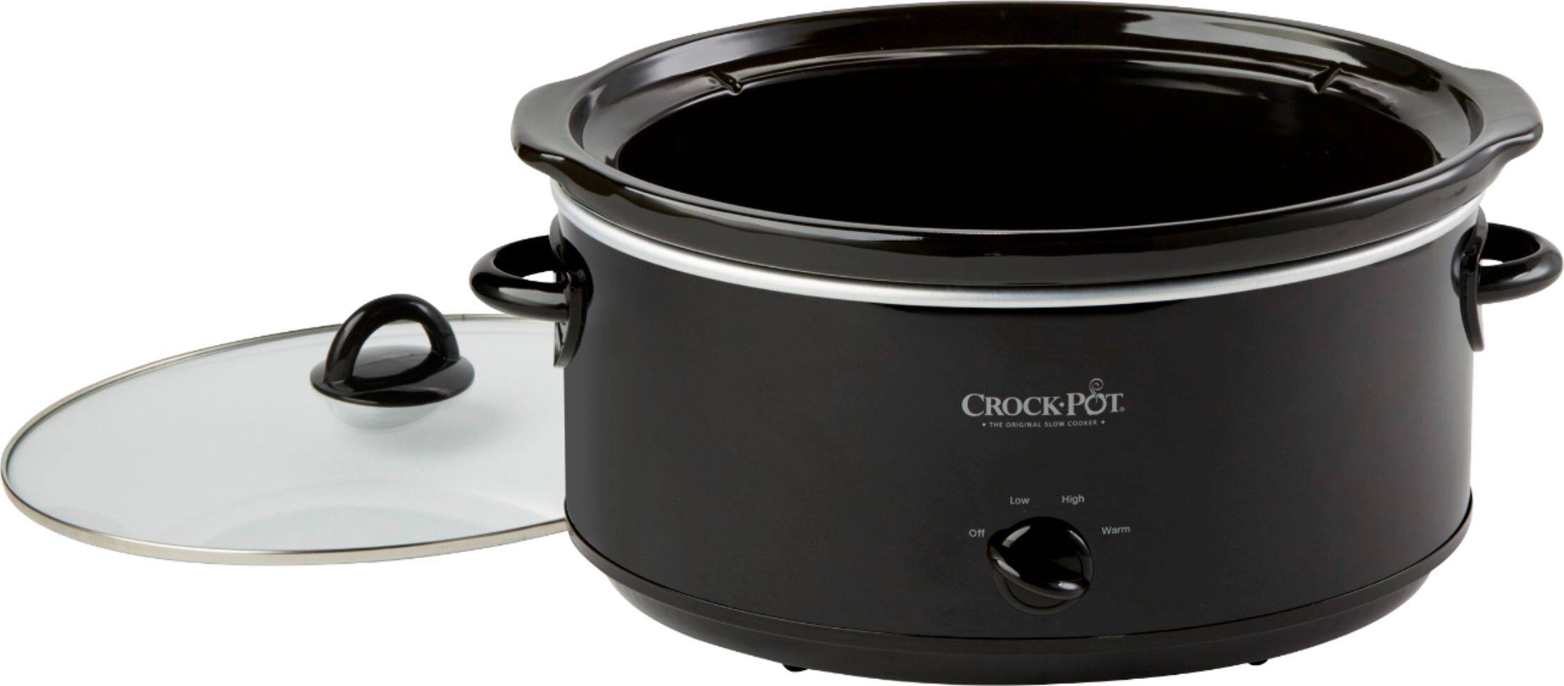 Left. Crockpot - Crock-Pot 8-Quart Oval Manual Slow Cooker, Black - Black.