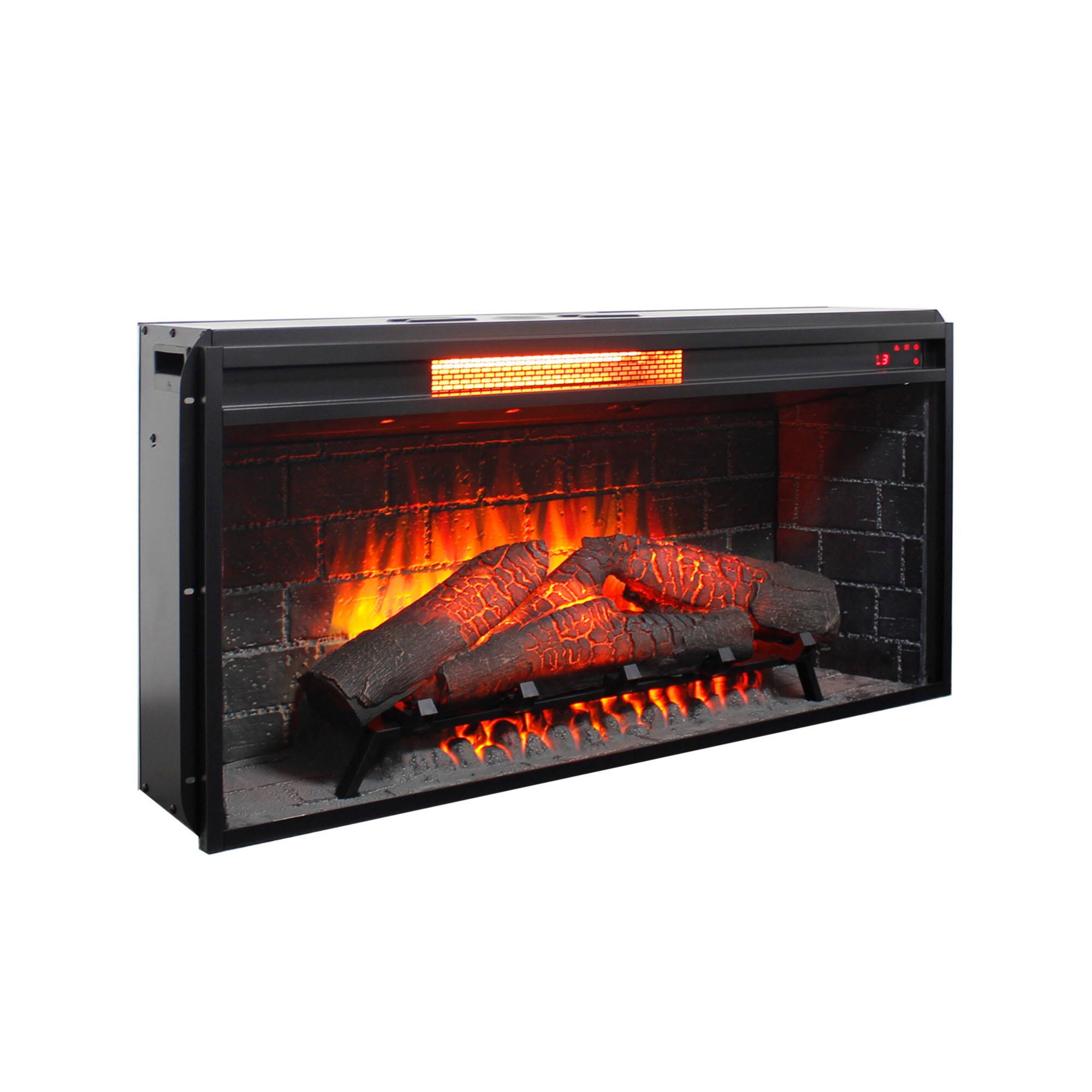 Alt View 1. Boyel Living - 36-in Antique Black Infrared Electric Fireplace Insert 1500W 5018 BTU with Touch Panel Remote Control Removable Trim Kit - Antique Black.