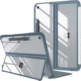 Fintie - Hard Case for Microsoft Surface Pro 12" 1st Edition (2025 Release) Shockproof Folio Rugged Cover with Clear Back Shell - Ocean Blue