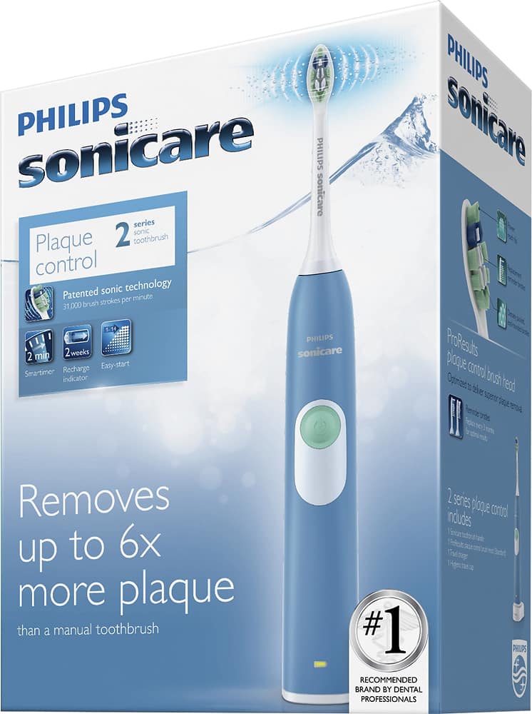 Alt View 12. Philips Sonicare - 2 Series Electric Toothbrush - White on steel blue.
