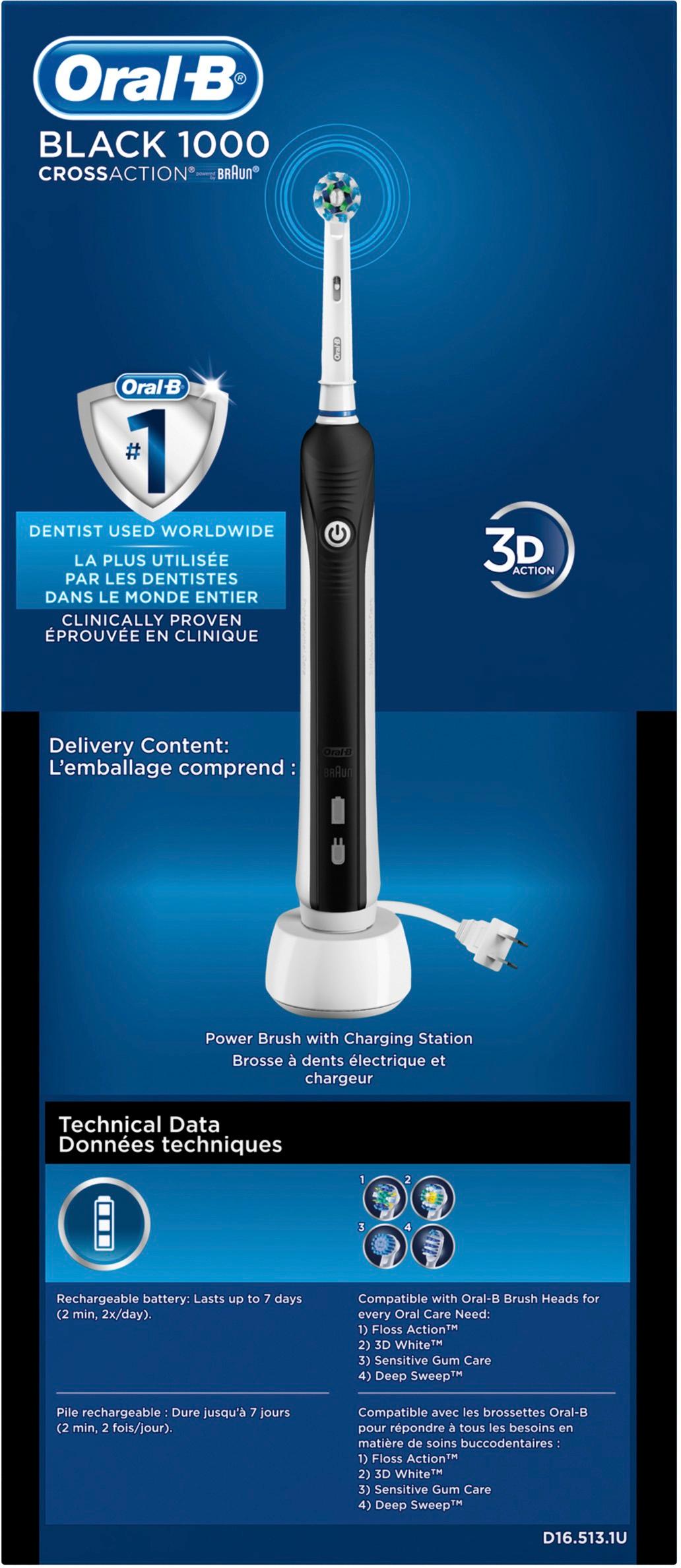 Oral-B Pro 1000 Electric Toothbrush Black D16.513.1U - Best Buy