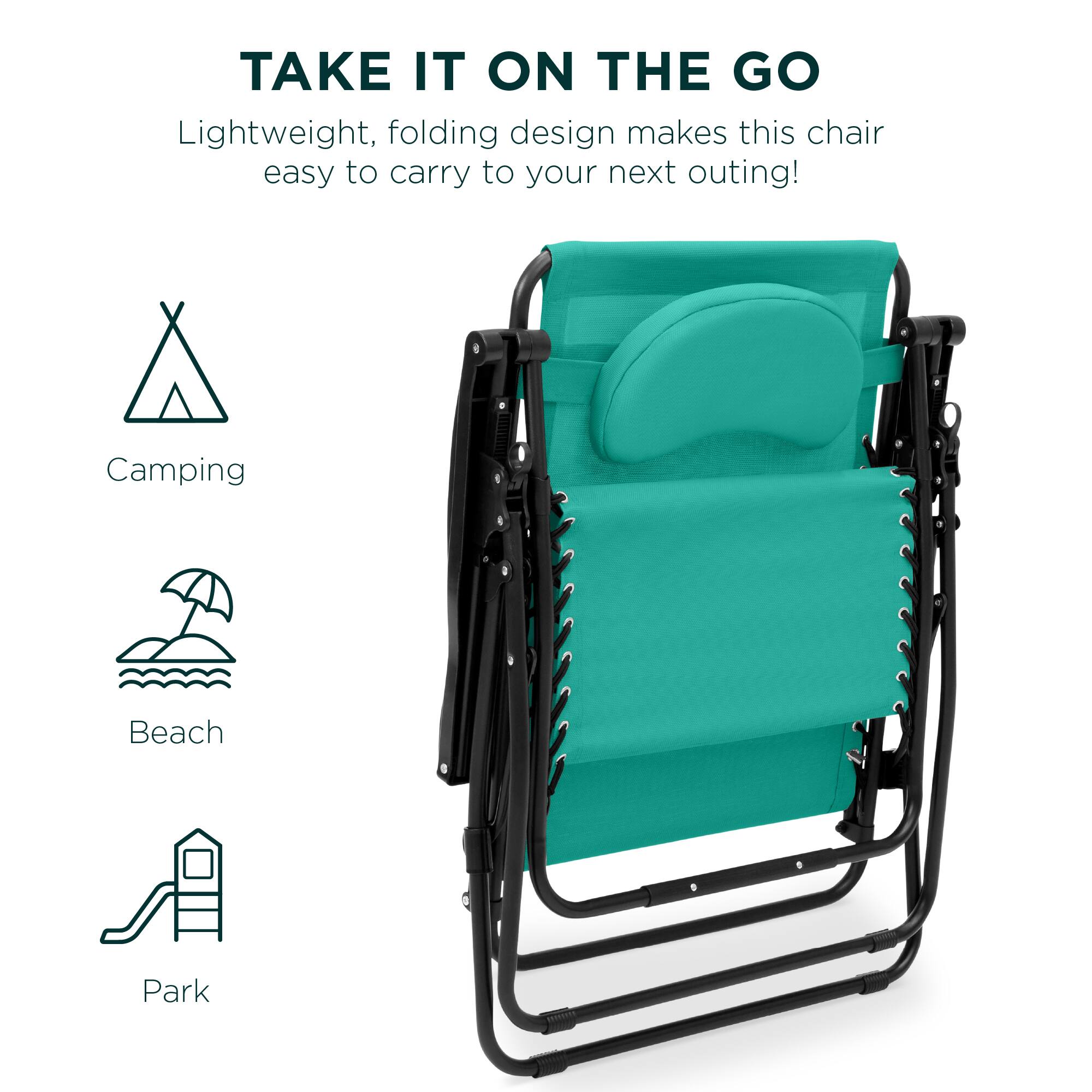 TAKE IT ON THE GO

Lightweight, folding design makes this chair easy to carry to your next outing!

Camping  
Beach  
Park