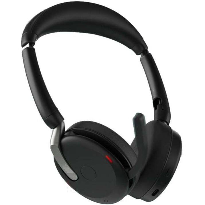 Alt View 2. Jabra - Jabra Evolve2 65 Flex Headset - Stereo - Wireless - Bluetooth - 98.4 ft - 20 Hz to 20 kHz - On-ear - Binaural - Blue.