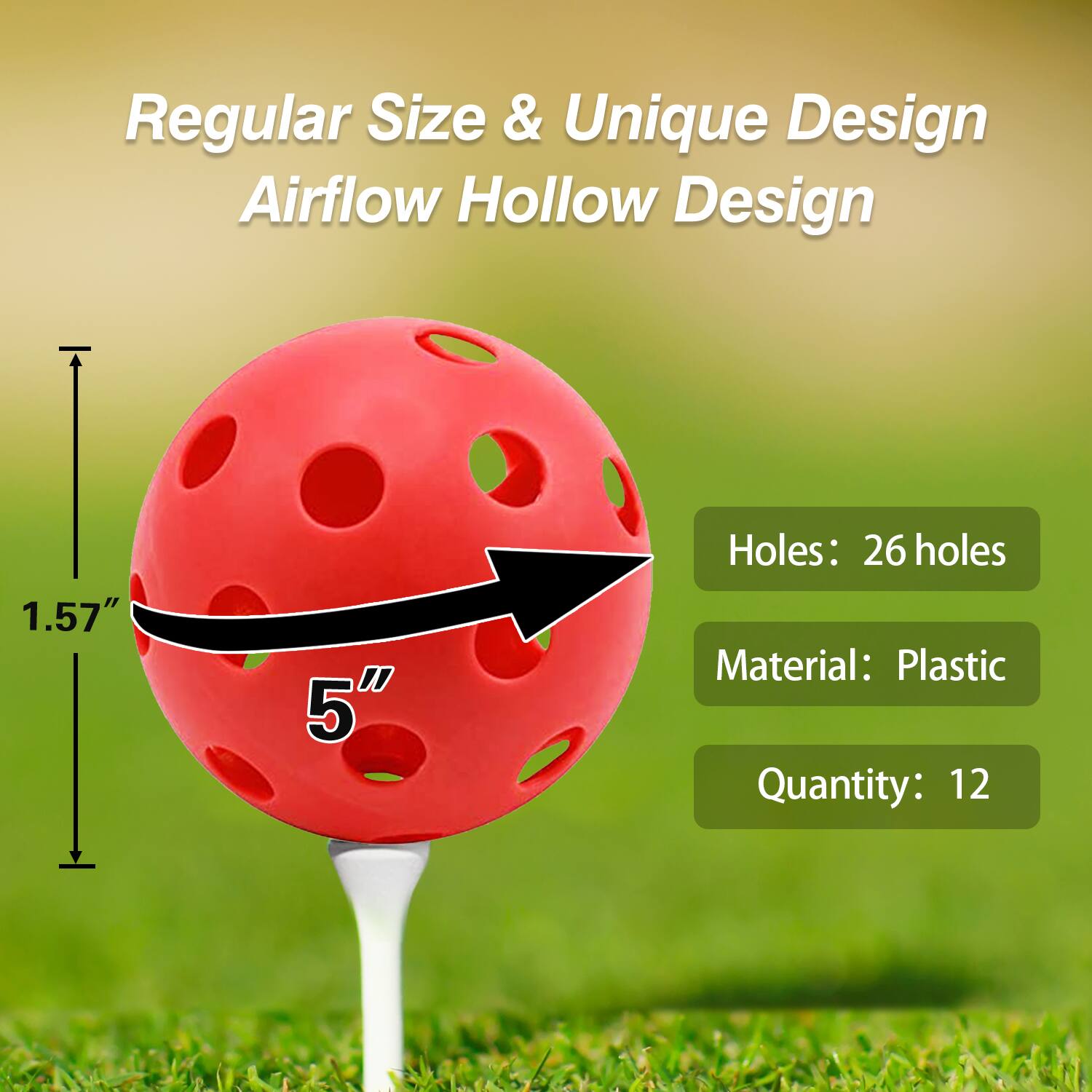 Regular Size & Unique Design Airflow Hollow Design

1.57"
5"
Holes: 26 holes
Material: Plastic
Quantity: 12