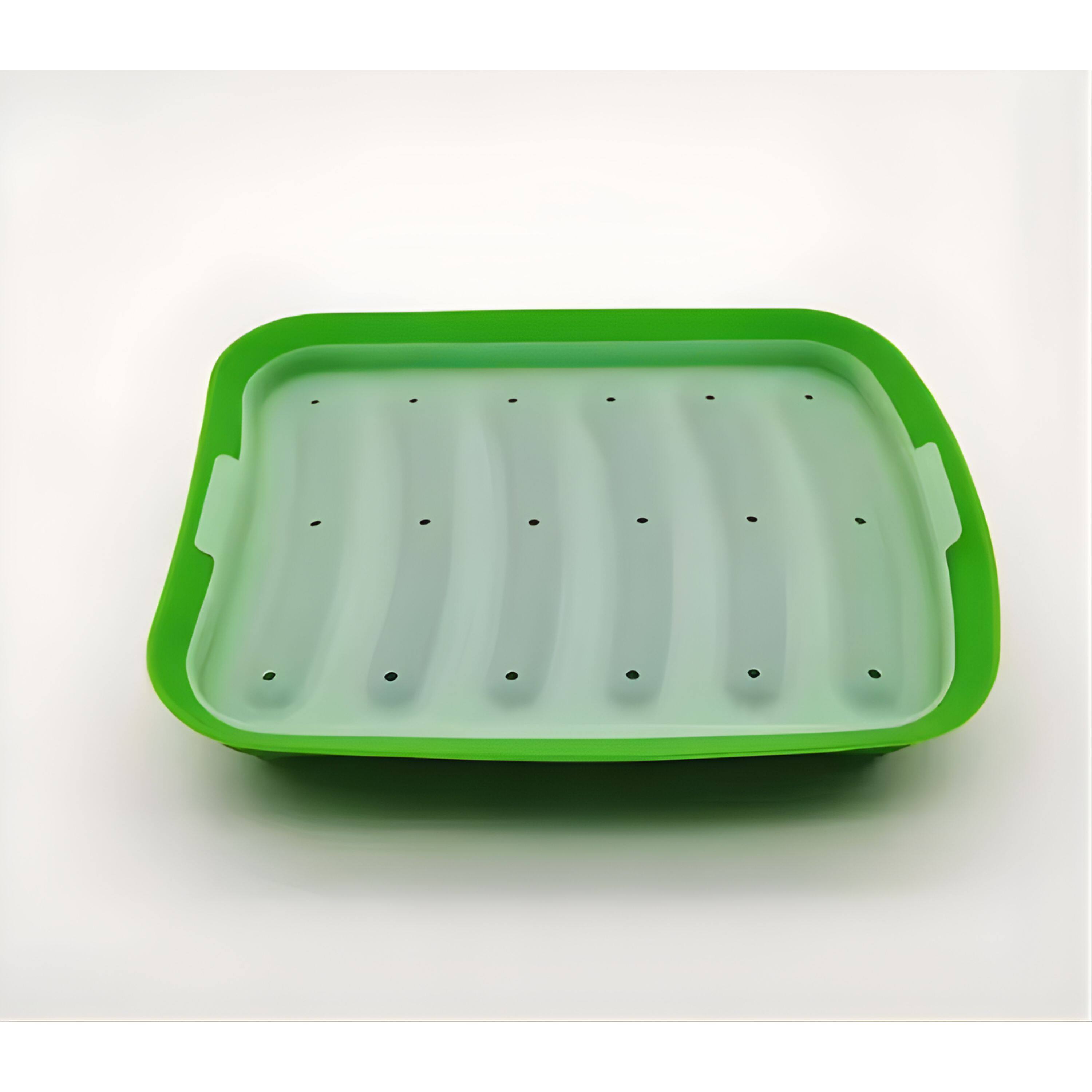 Angle. Kitcheniva - Silicone Sausage Maker Mold with Lid.