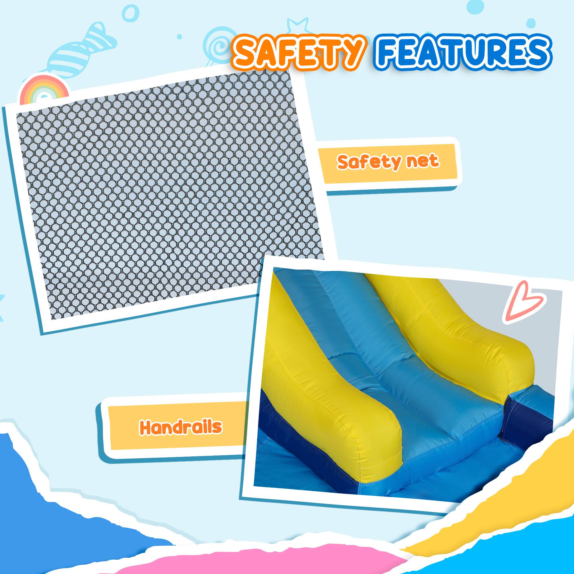 SAFETY FEATURES

- Safety net
- Handrails