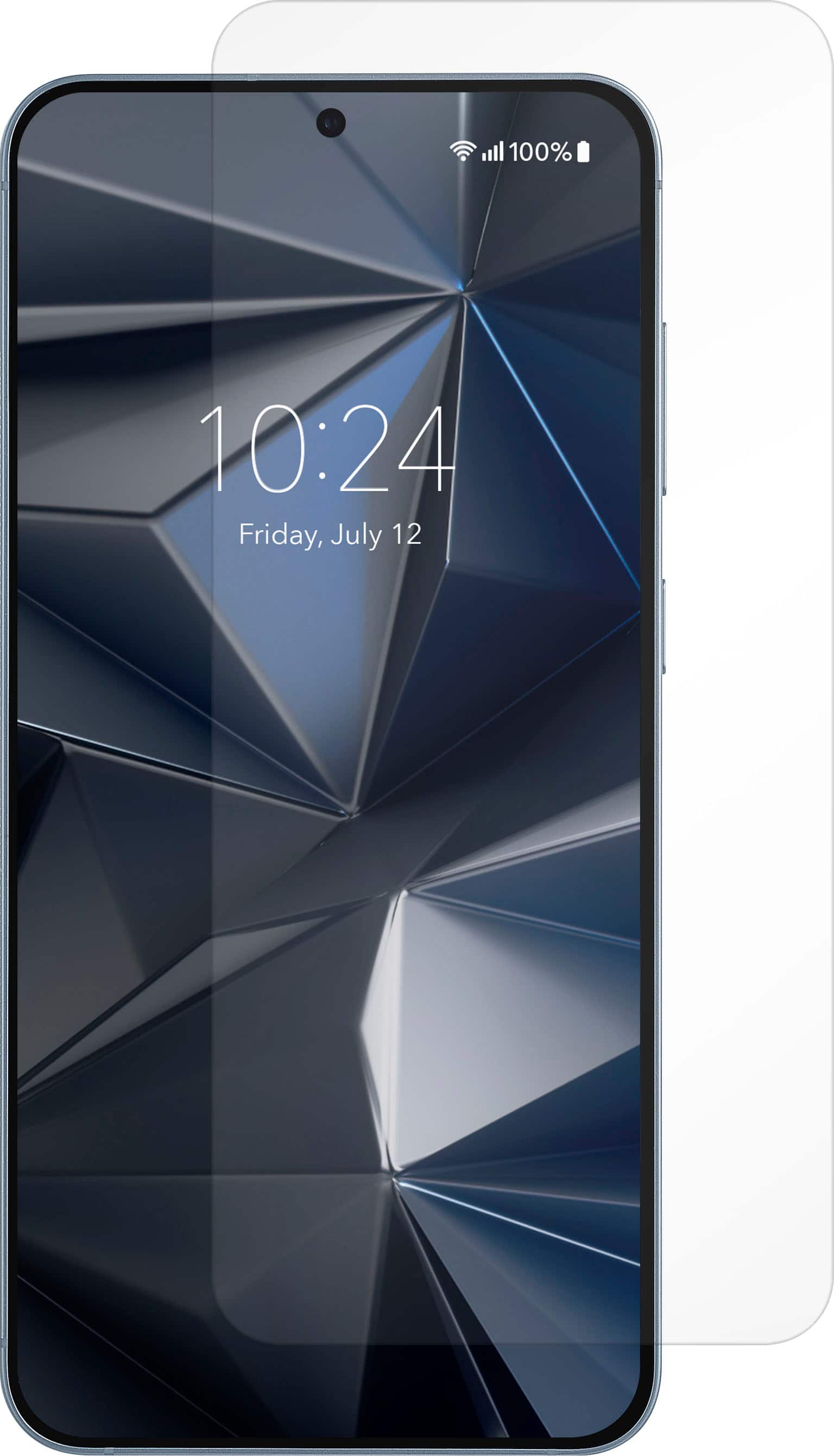 The text on the image reads: "100% 10:24 Friday, July 12."