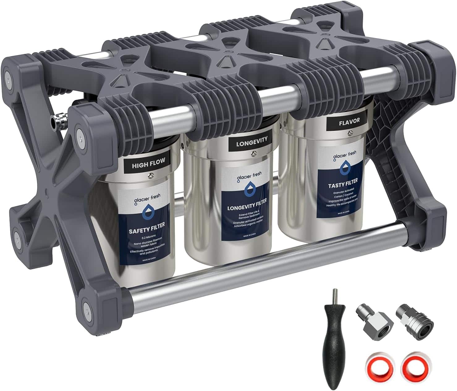 GLACIER FRESH - Replacement for Technology RV Water Filtration System, 3-Stage Premium RV Water Filtration System