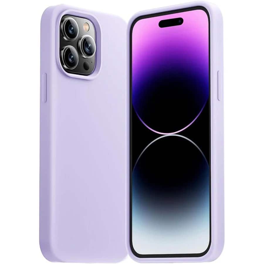 Entronix - Case Compatible with iPhone 15 Pro Max - Soft-Touch Liquid Silicone - Purple