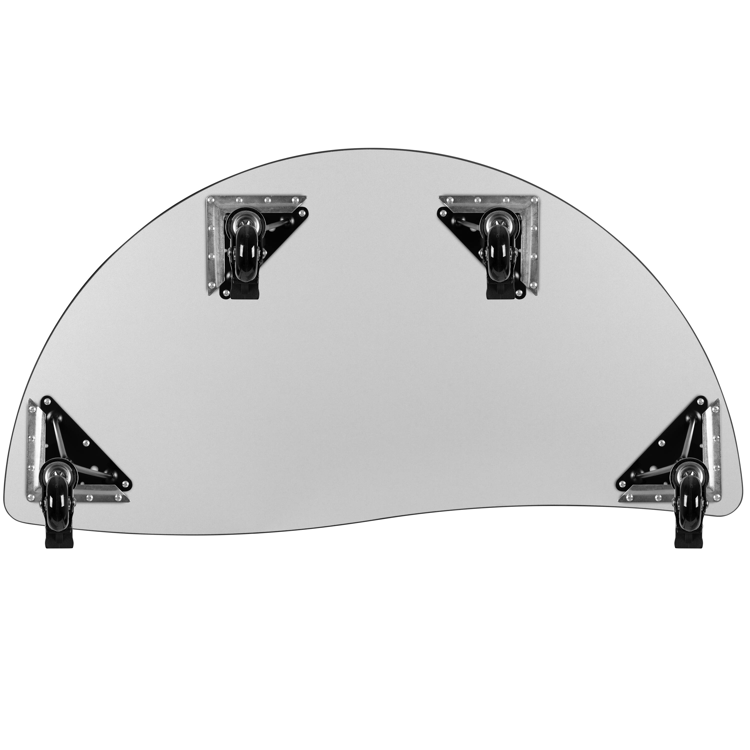 Alt View 7. Emma + Oliver - Mobile 47.5" Half Circle Wave Flexible Collaborative Kids Adjustable Activity Table - Oak.