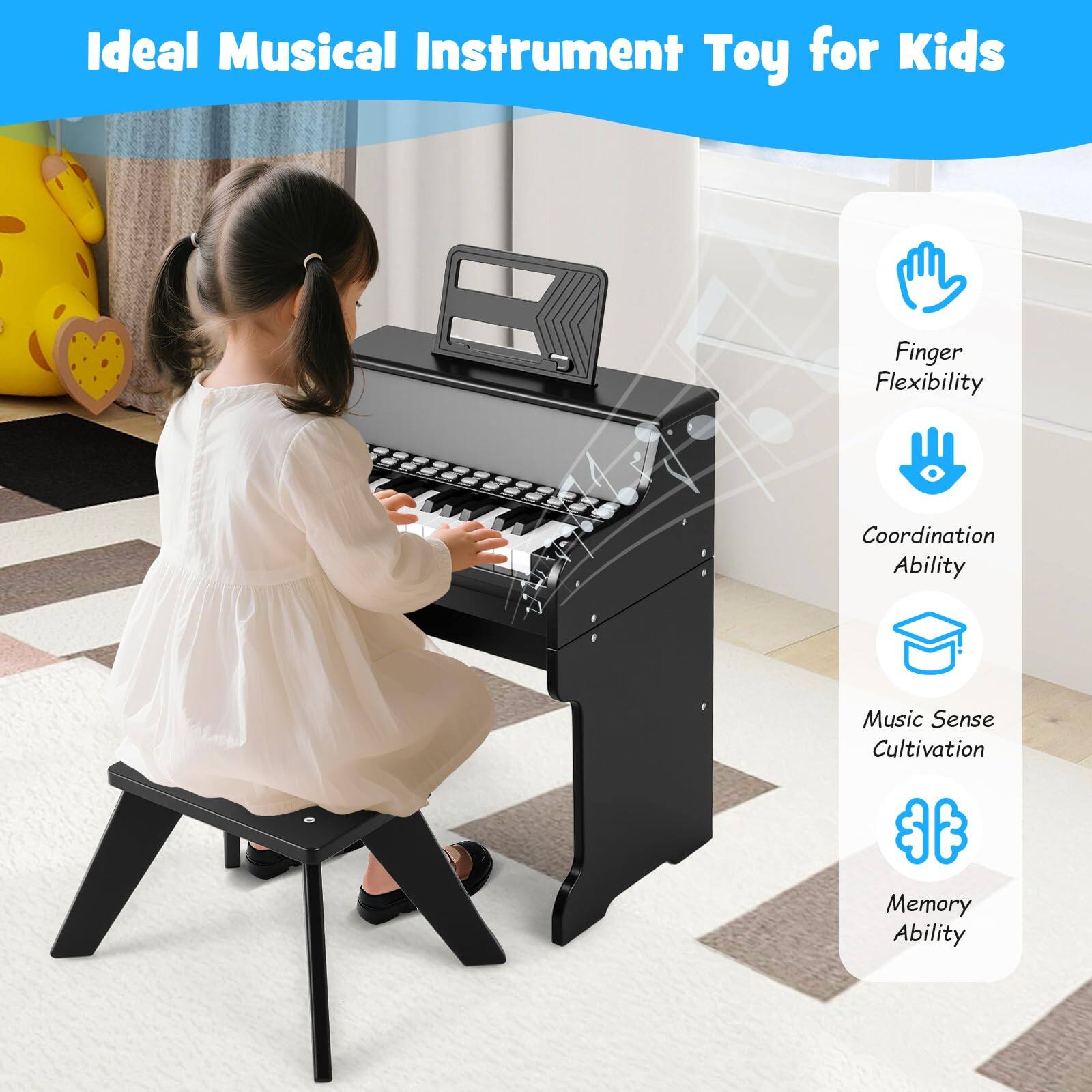 Ideal Musical Instrument Toy for Kids

- Finger Flexibility
- Coordination Ability
- Music Sense Cultivation
- Memory Ability