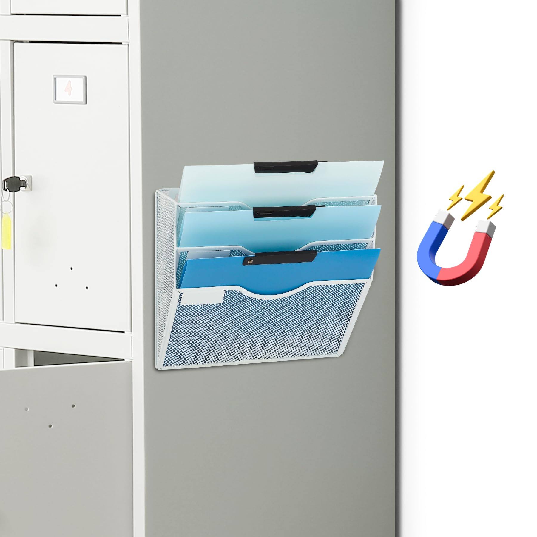 White-3 Tier Magnetic