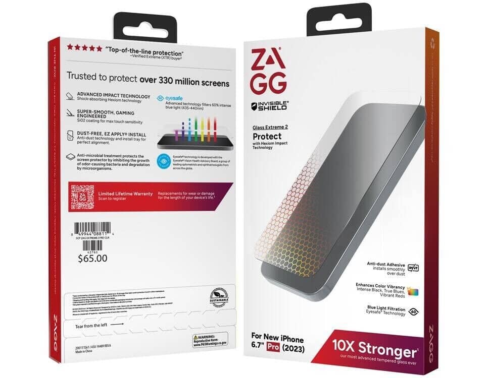 ZAGG - Invisible Shield Glass Extreme 2 Screen Protector - iPhone 15 Pro Max - Clear