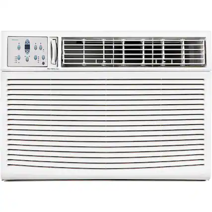 Front. Keystone - 18,800/18,400 BTU 1,000 Sq. Ft. 230V Window/Wall Air Conditioner with Supplemental Heat Capability - White.