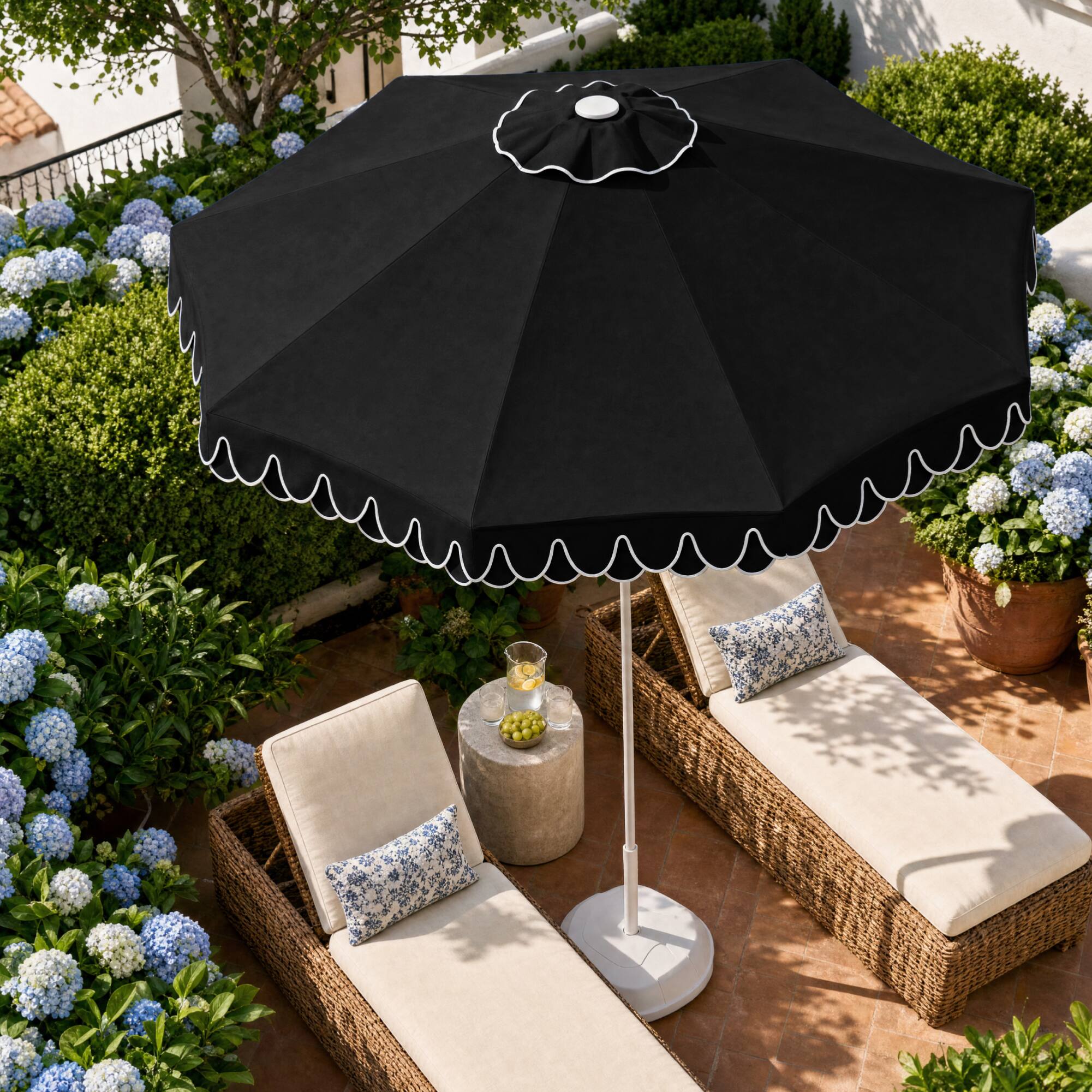 Alt View 8. Best Choice Products - Best Choice Products 9ft Patio Market Umbrella with Double Scallop Trim, Fade-Resistant, Crank & Tilt - Black - Black.