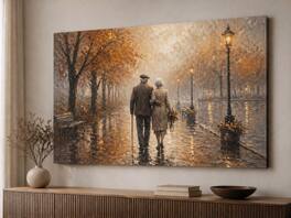 FC Design - Large Canvas 24x36" Ready-to-Hang 24x36" Eternal Love Couple Art Painting Home Wall Décor - MultiColor