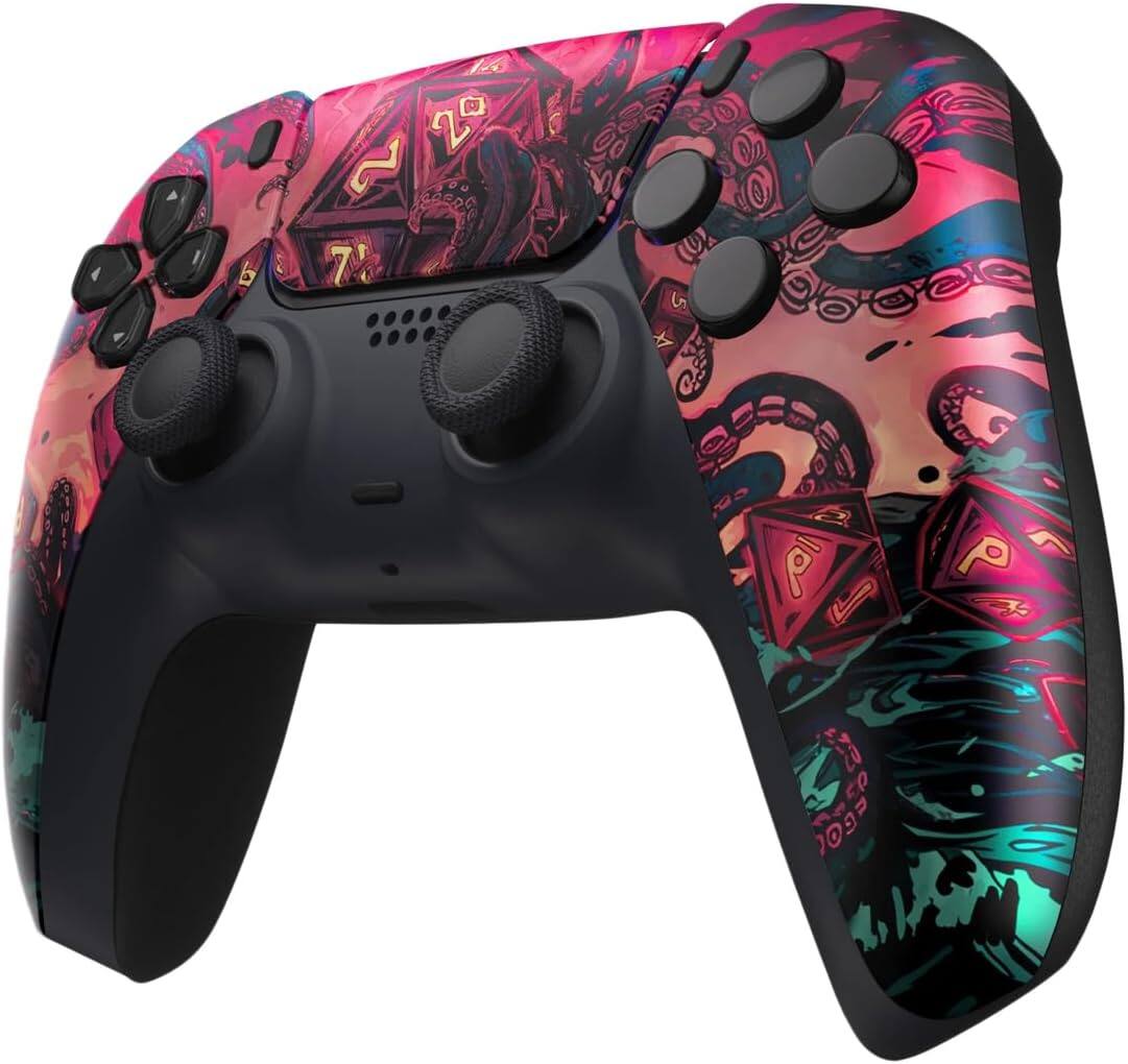 Angle. ProControllers - Custom Wireless Controller for PS5 - Colorful Squid.
