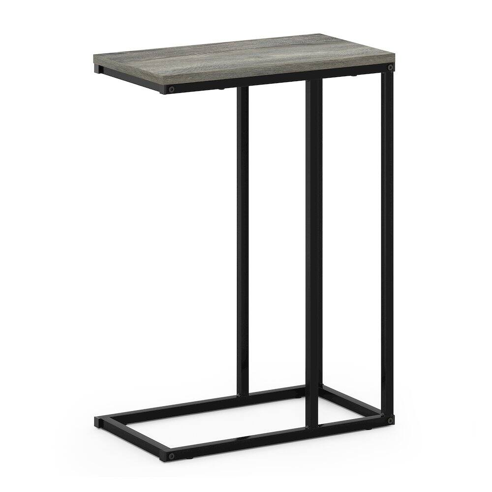 Angle. Furinno - CAMNUS Night Stand, C-shape Nightstand, Metal Frame Side Table, End Table, Bedside Table - French Oak Grey.