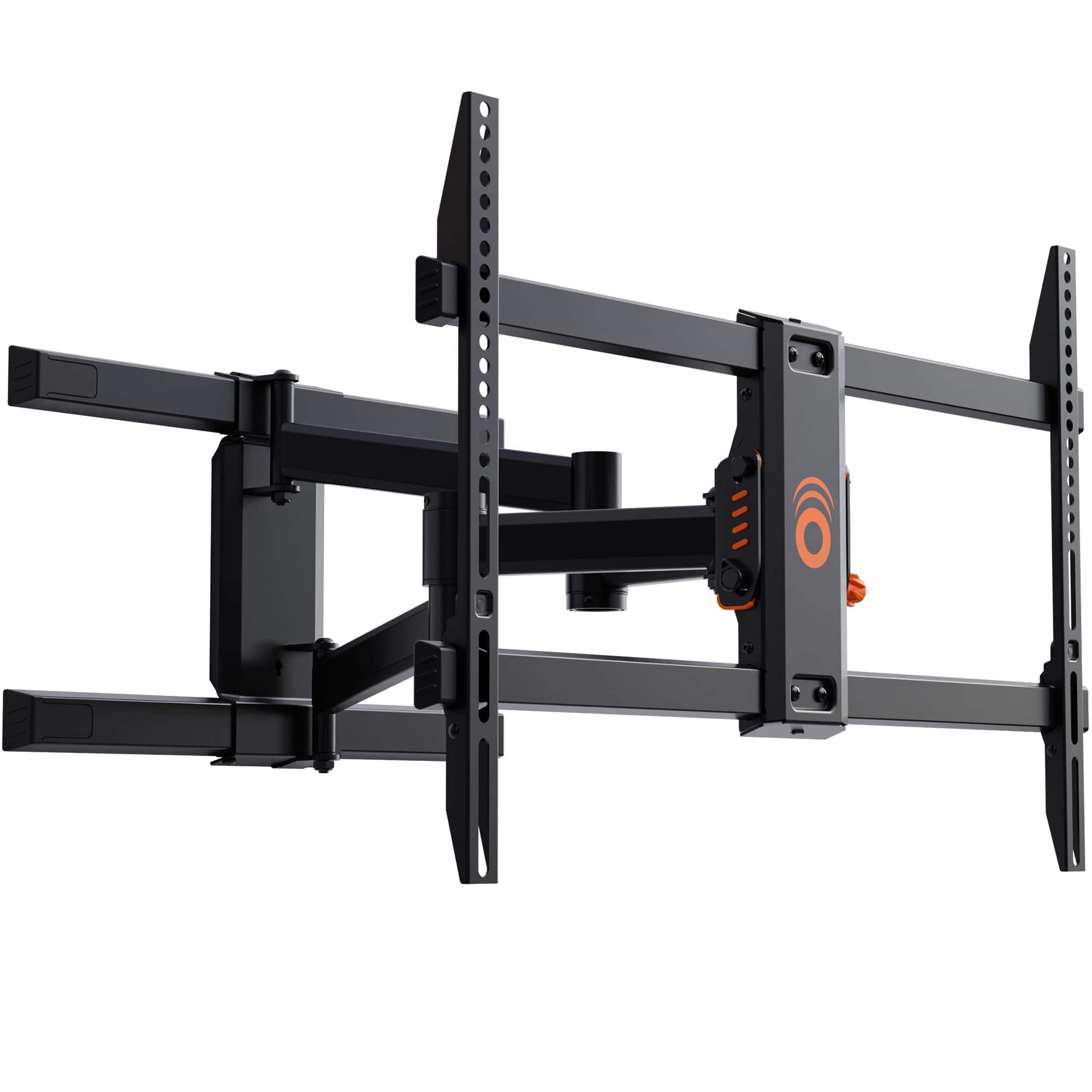 Front. ECHOGEAR - Full Motion TV Wall Mount Bracket for TVs up to 82" - Extension, Swivel, & Tilt - Wall Template for Easy Install - Black.