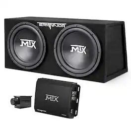 MTX - TNP212D2 12" 1200W Dual Loaded Car Subwoofer Audio w/ Sub Box and Amplifier - Black