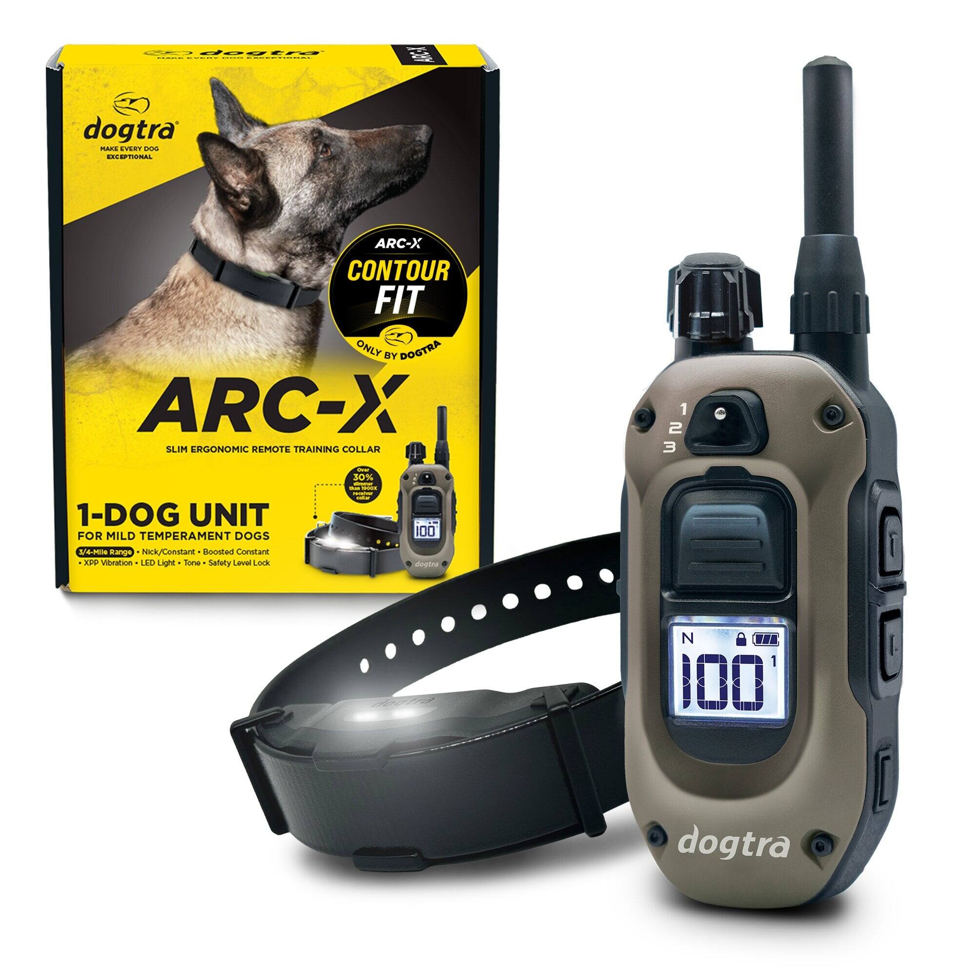 Dogtra - ARC-X E-Collar for Dog Training - 3/4 Mile Range, Waterproof, Rechargeable, Dogs 15 lbs - Black/Beige