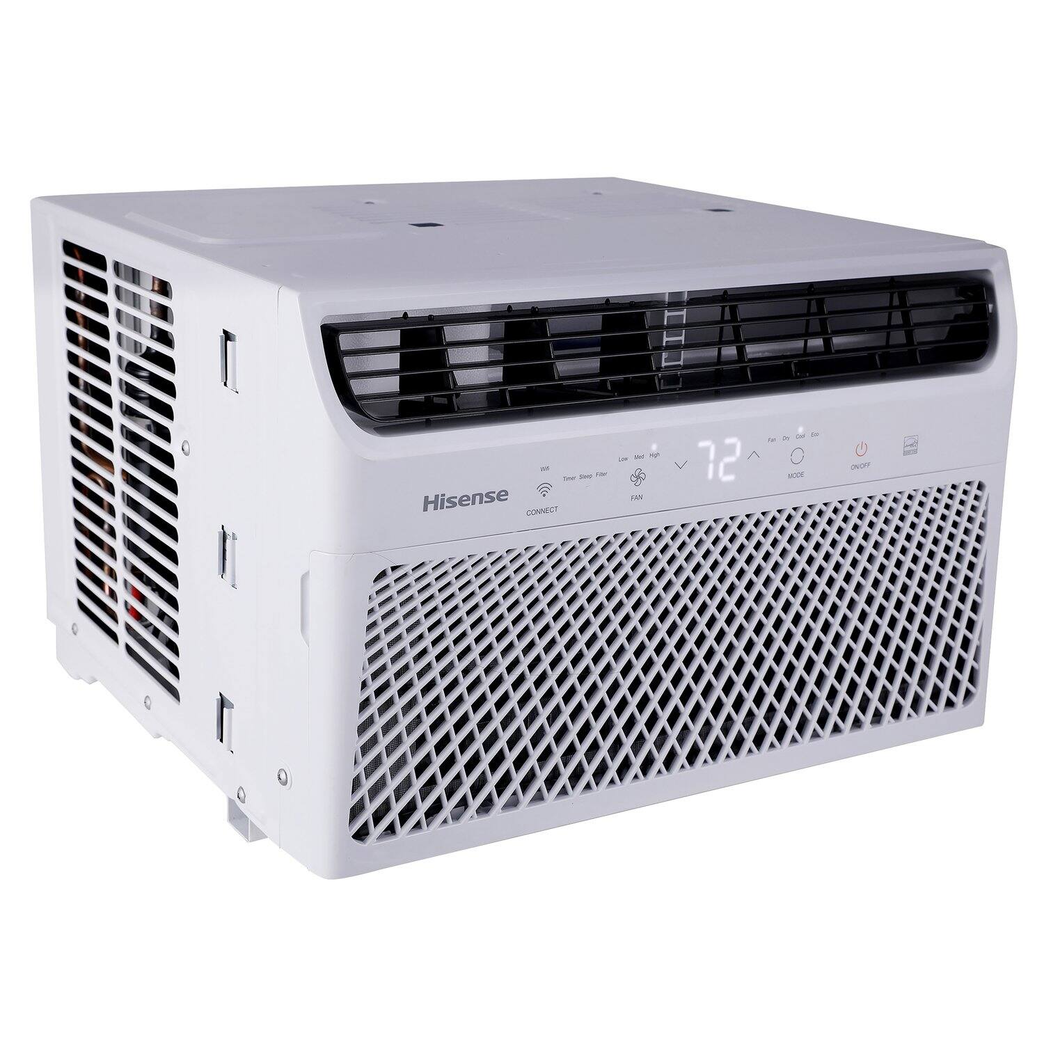 - Hisense CONNECT
- 72°F
- Low Med High
- Fan Dry Auto
- Timer Sleep Fan
- ON/OFF
- MODE
- FAN
- Wi-Fi
