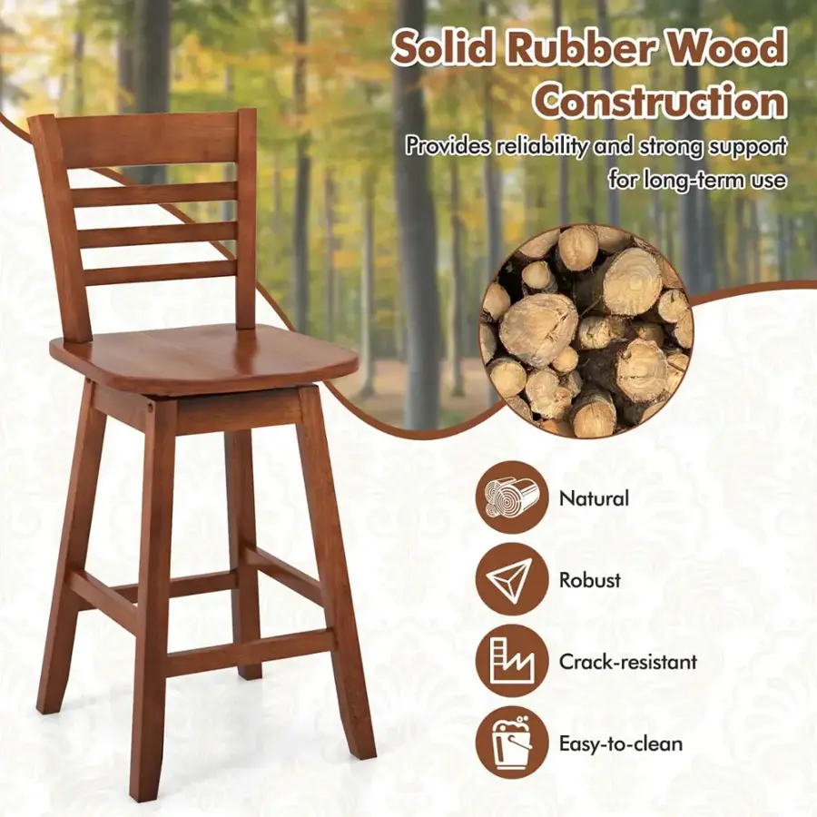 Solid Rubber Wood Construction Provides reliability and strong support for long-term use. Natural, Robust, Crack-resistant, Easy-to-clean.