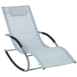Outsunny - Zero Gravity Rocking Chair Outdoor Chaise Lounge Chair Recliner Rocker with Detachable Pillow - Gray