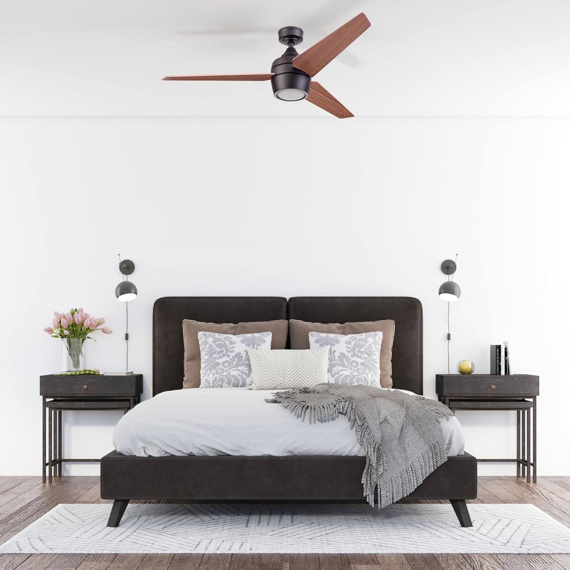 Alt View 6. Honeywell - Honeywell Eamon Ceiling Fan, Quiet Motor and Remote Control, 52", Bronze - Bronze.