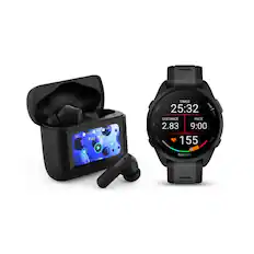 100% 12.00 R 100% L 100% Play Music
TIMER LIGHT 25:32 START - STOP DISTANCE PACE UF 2.83 9:00 DOWN 155 BACK
GARMIN