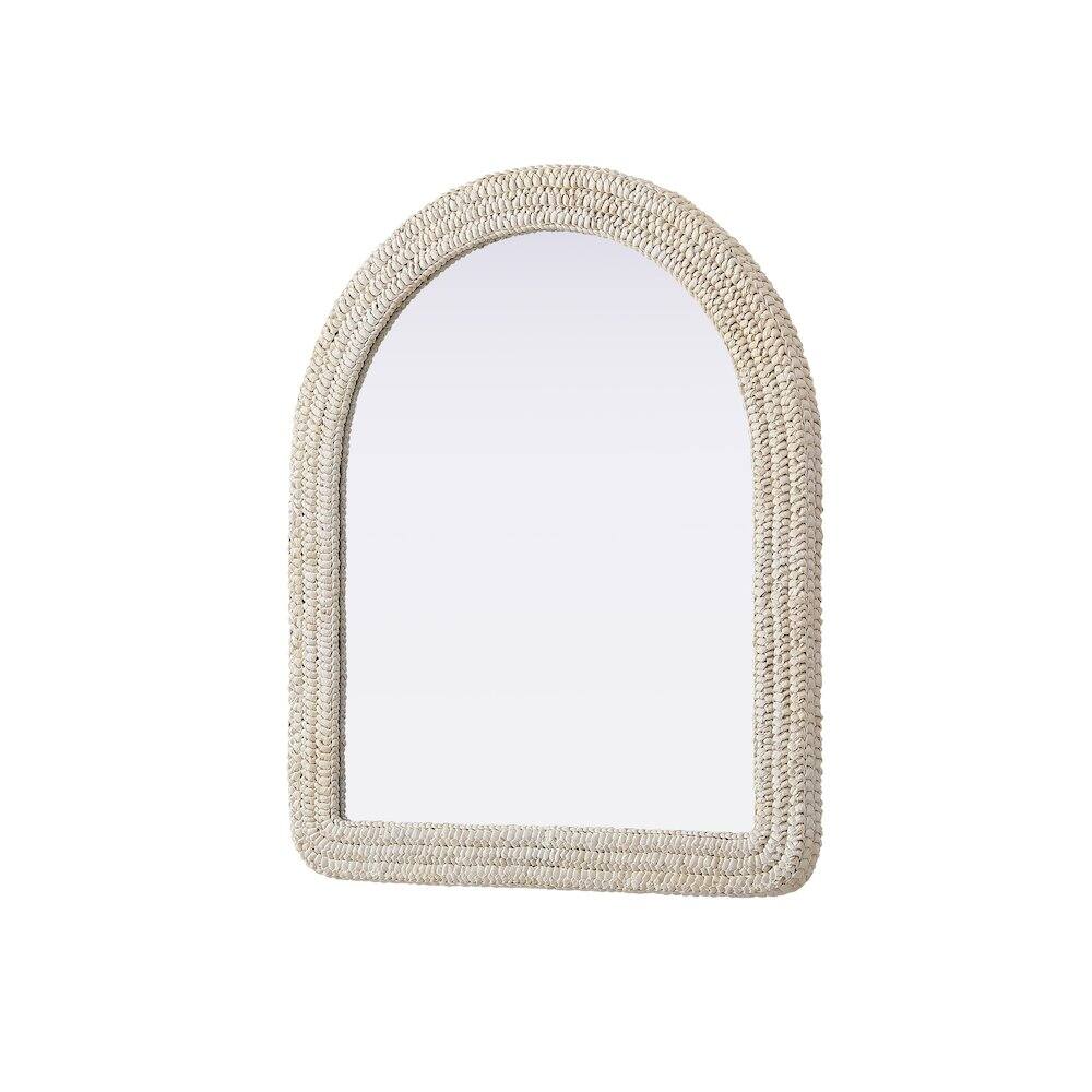 Alt View 1. Elegant Decor - Arch Cornhusk Mirror 36x42 in Linen White - Linen White.